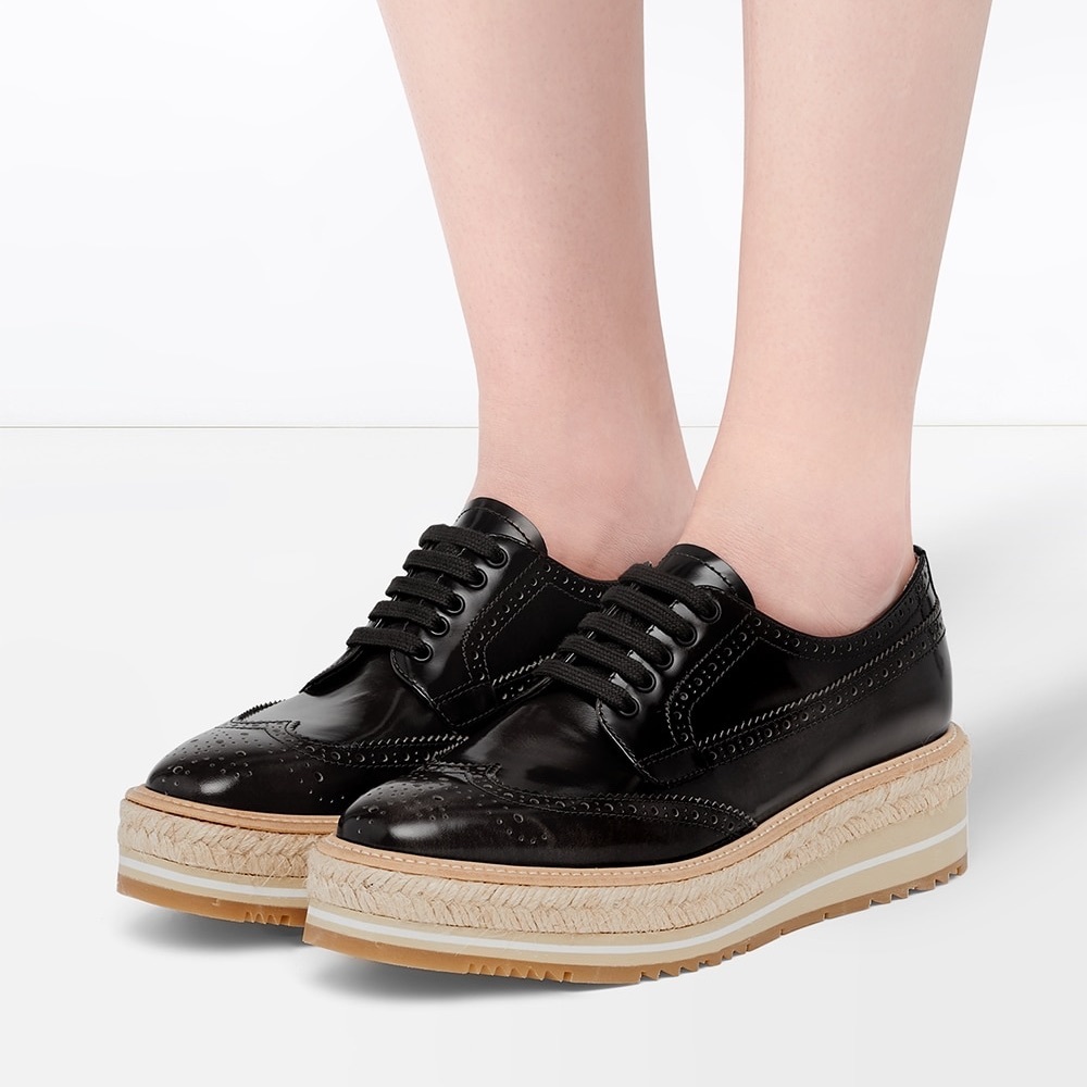 PRADA | Patent Oxford Espadrille Sz 37